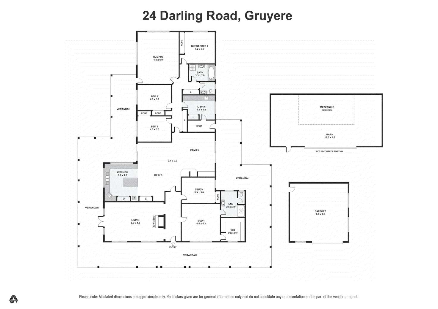 Floorplan of Homely ruralOther listing, 24 Darling Road, Gruyere VIC 3770