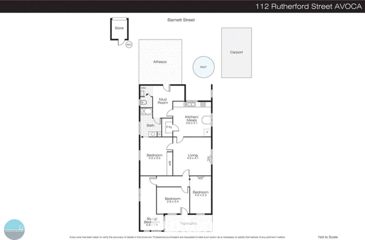 Floorplan of Homely house listing, 112 Rutherford Street, Avoca VIC 3467
