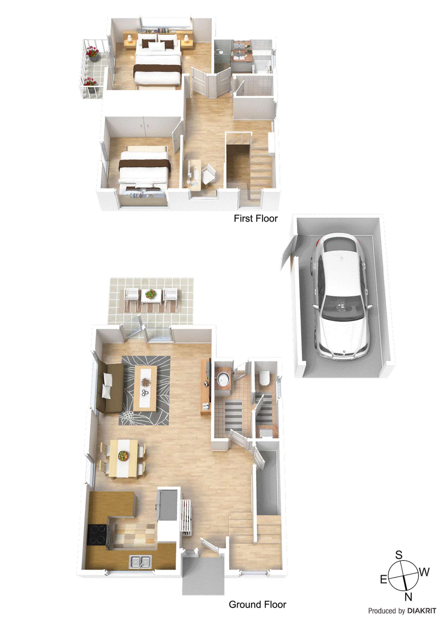 Floorplan of Homely townhouse listing, 1/736-738 Warrigal Road, Malvern East VIC 3145