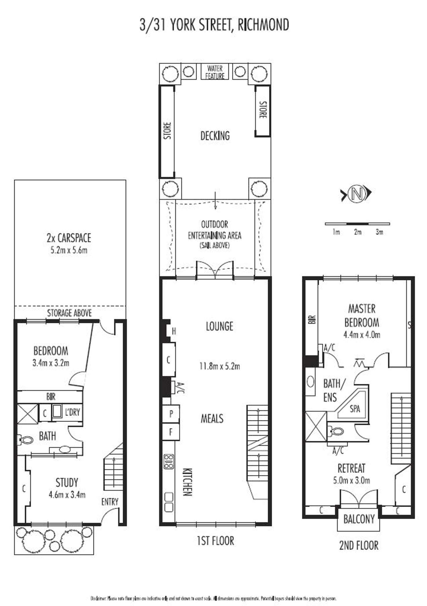 Floorplan of Homely townhouse listing, 3/31 York Street, Richmond VIC 3121