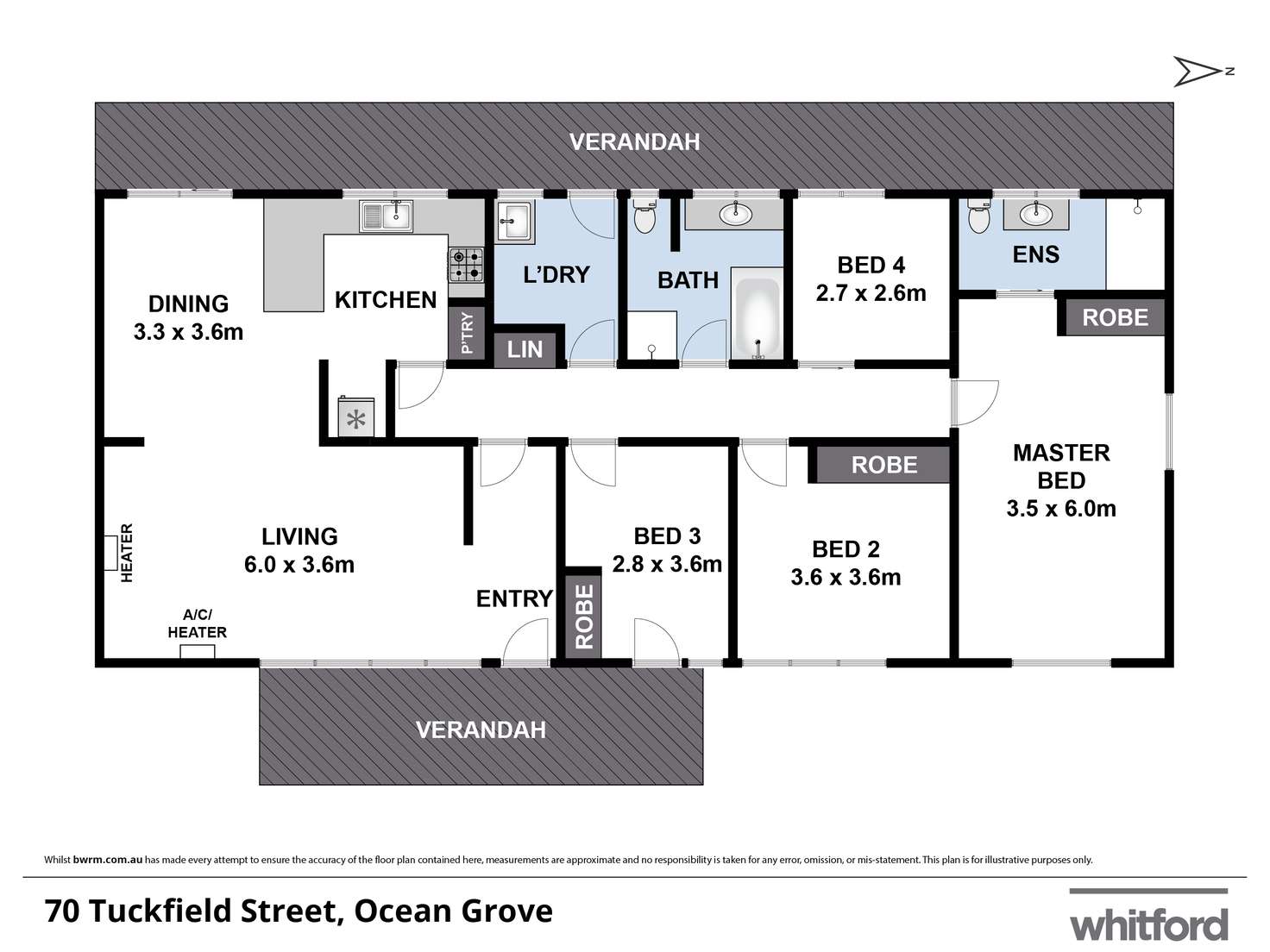 Floorplan of Homely house listing, 70 Tuckfield Street, Ocean Grove VIC 3226