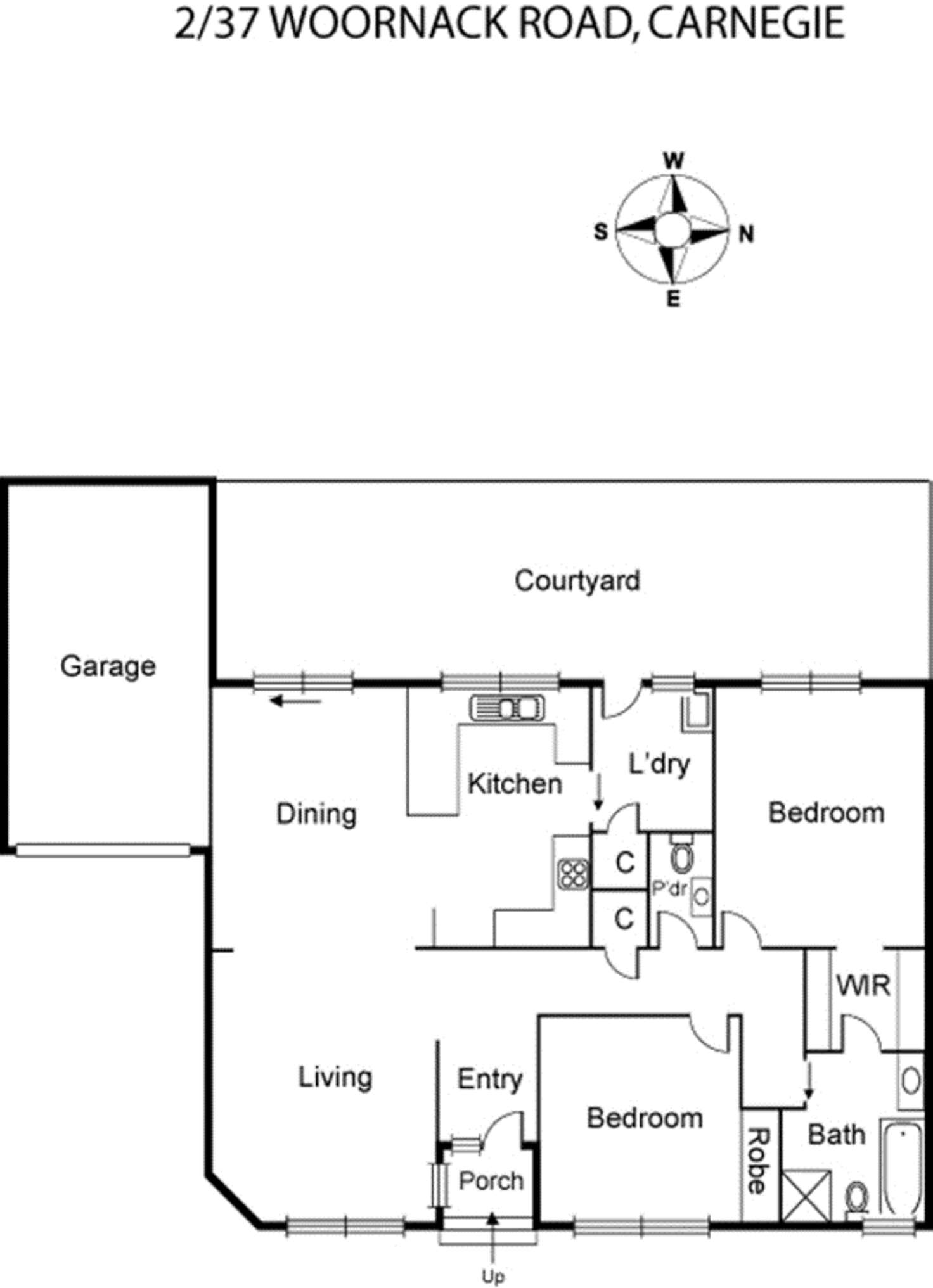 Floorplan of Homely unit listing, 2/37 Woornack Road, Carnegie VIC 3163