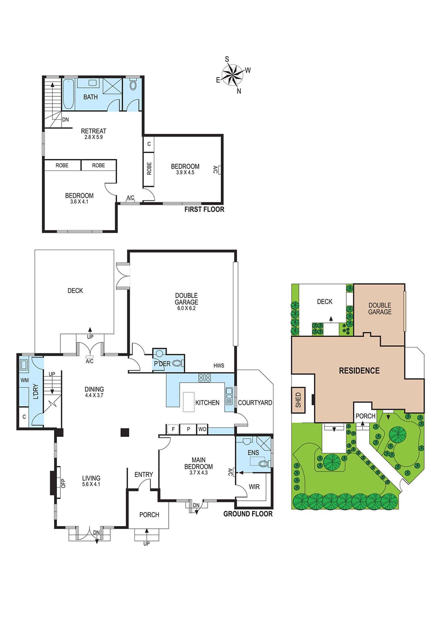 Floorplan of Homely townhouse listing, 1/300 South Road, Hampton East VIC 3188