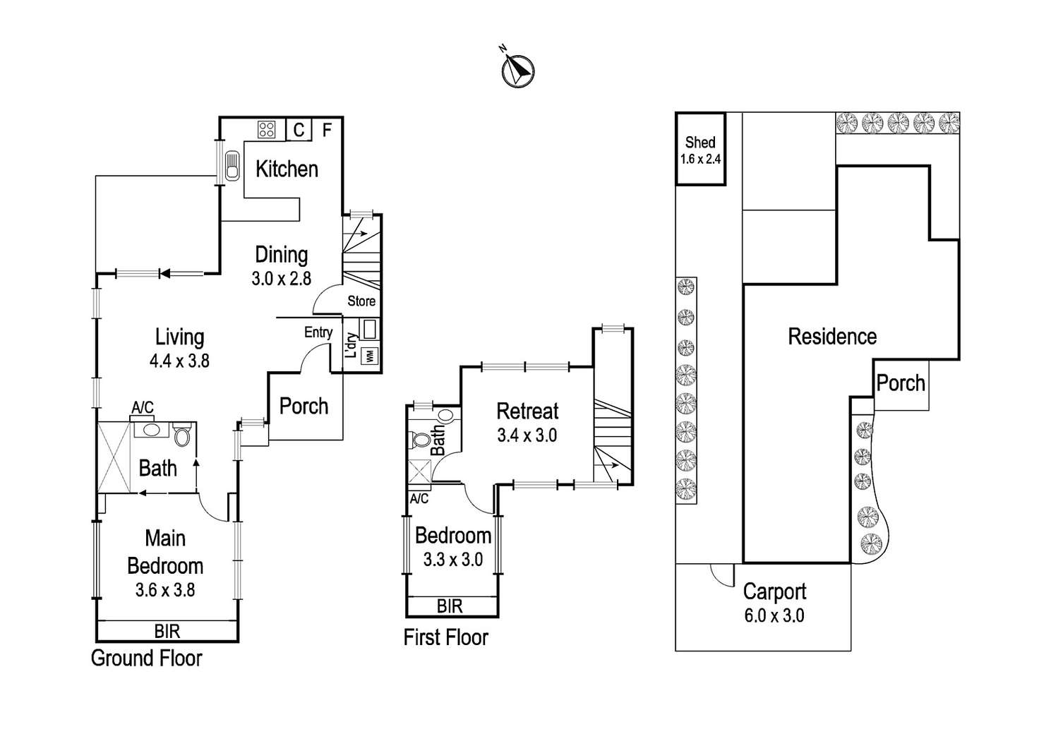 Floorplan of Homely townhouse listing, 3/8 Beatty Street, Ivanhoe VIC 3079