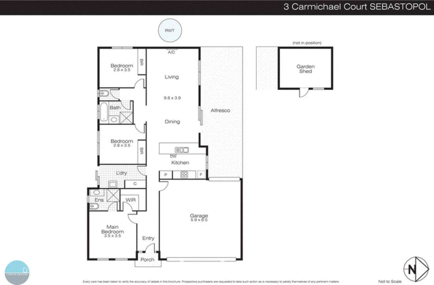 Floorplan of Homely house listing, 3 Carmichael Court, Sebastopol VIC 3356