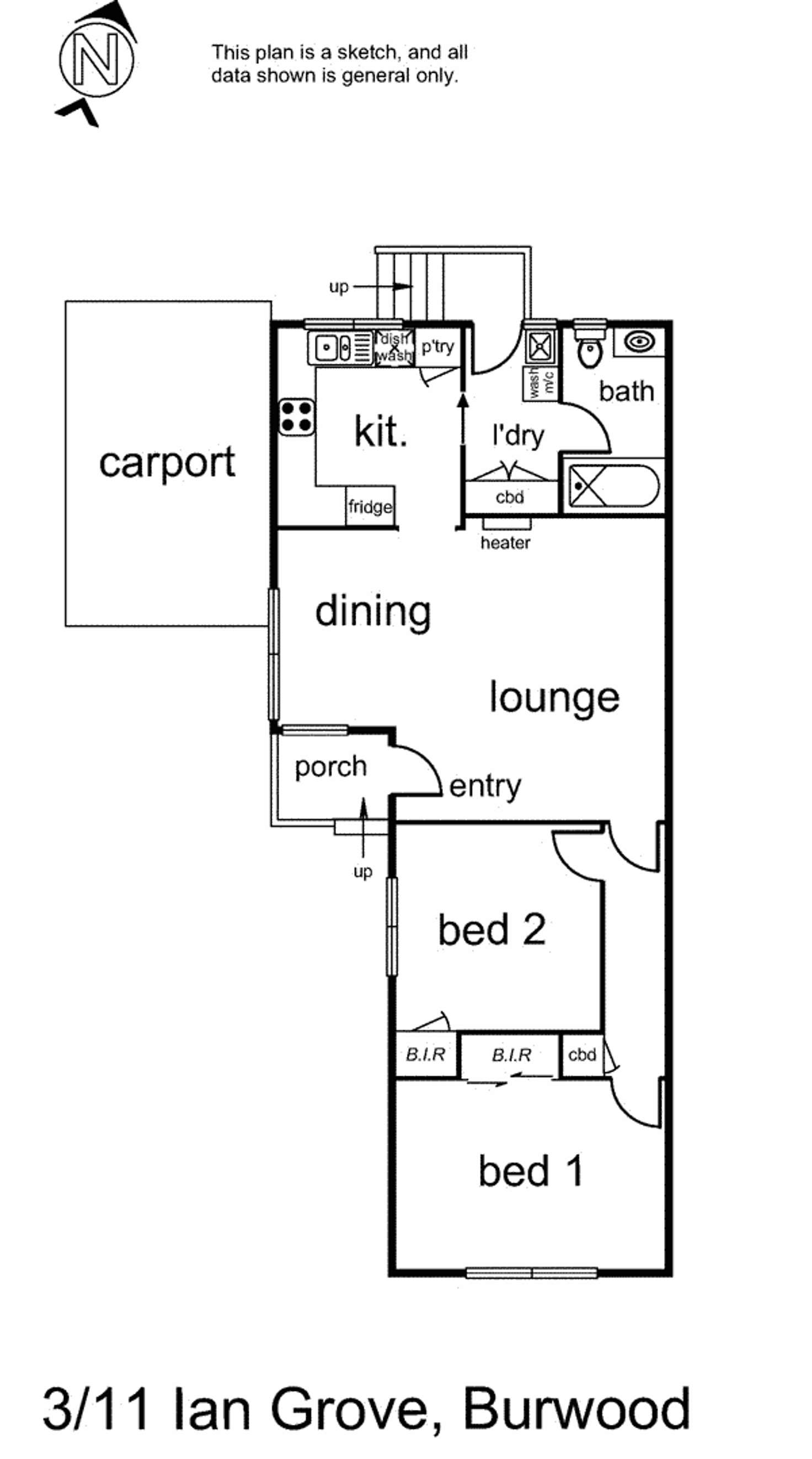 Floorplan of Homely unit listing, 3/11 Ian Grove, Burwood VIC 3125