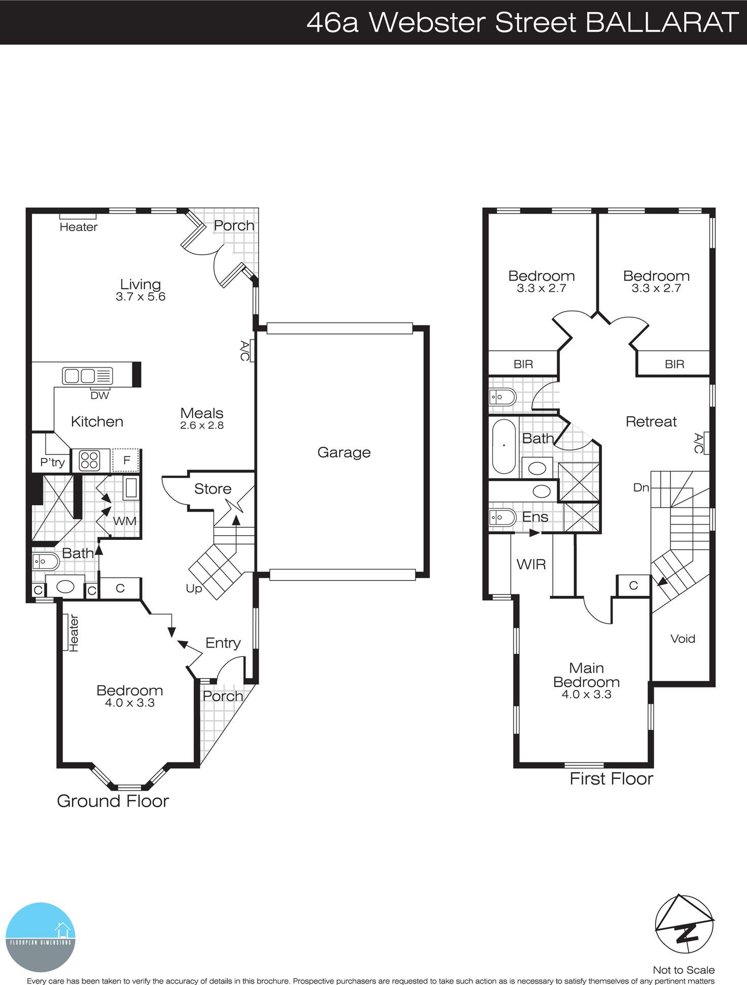 Floorplan of Homely house listing, 46A Webster Street, Ballarat Central VIC 3350