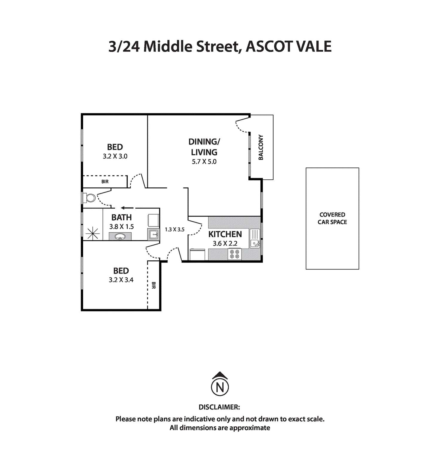 Floorplan of Homely apartment listing, 3/24 Middle Street, Ascot Vale VIC 3032