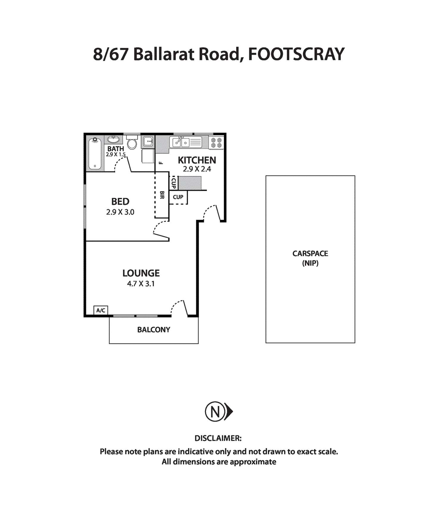 Floorplan of Homely apartment listing, 8/67 Ballarat Road, Footscray VIC 3011