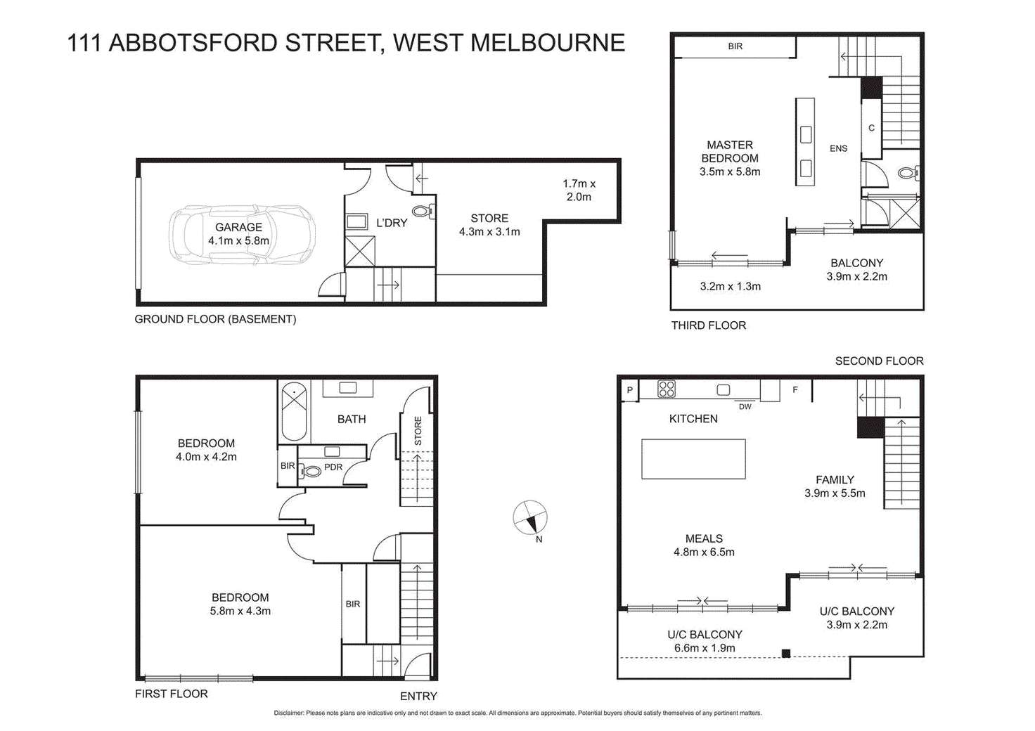 Floorplan of Homely townhouse listing, 111 Abbotsford Street, West Melbourne VIC 3003