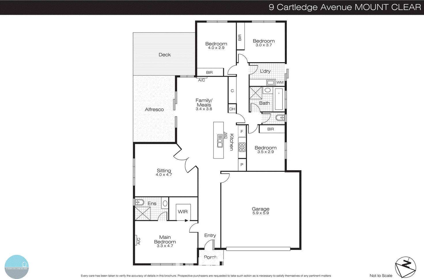 Floorplan of Homely house listing, 9 Cartledge Avenue, Mount Clear VIC 3350