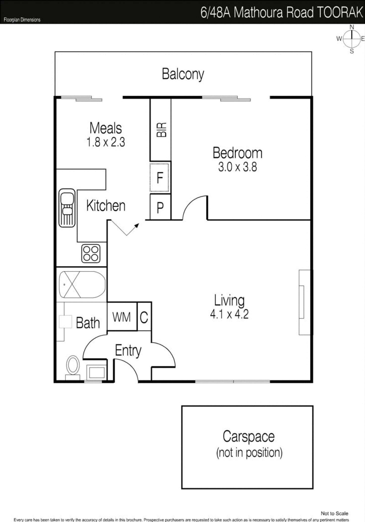 Floorplan of Homely apartment listing, 6/48a Mathoura Road, Toorak VIC 3142