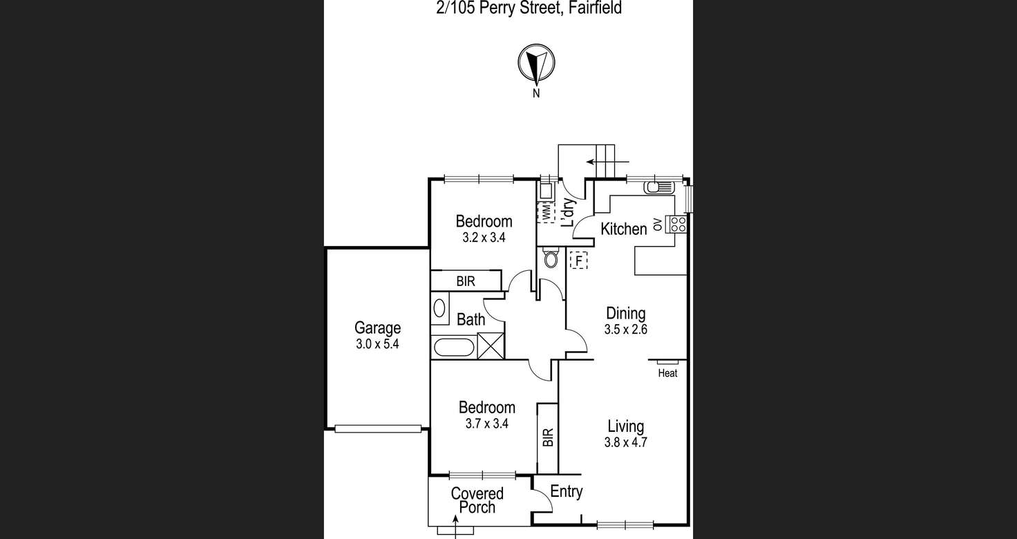 Floorplan of Homely unit listing, 2/105 Perry Street, Fairfield VIC 3078