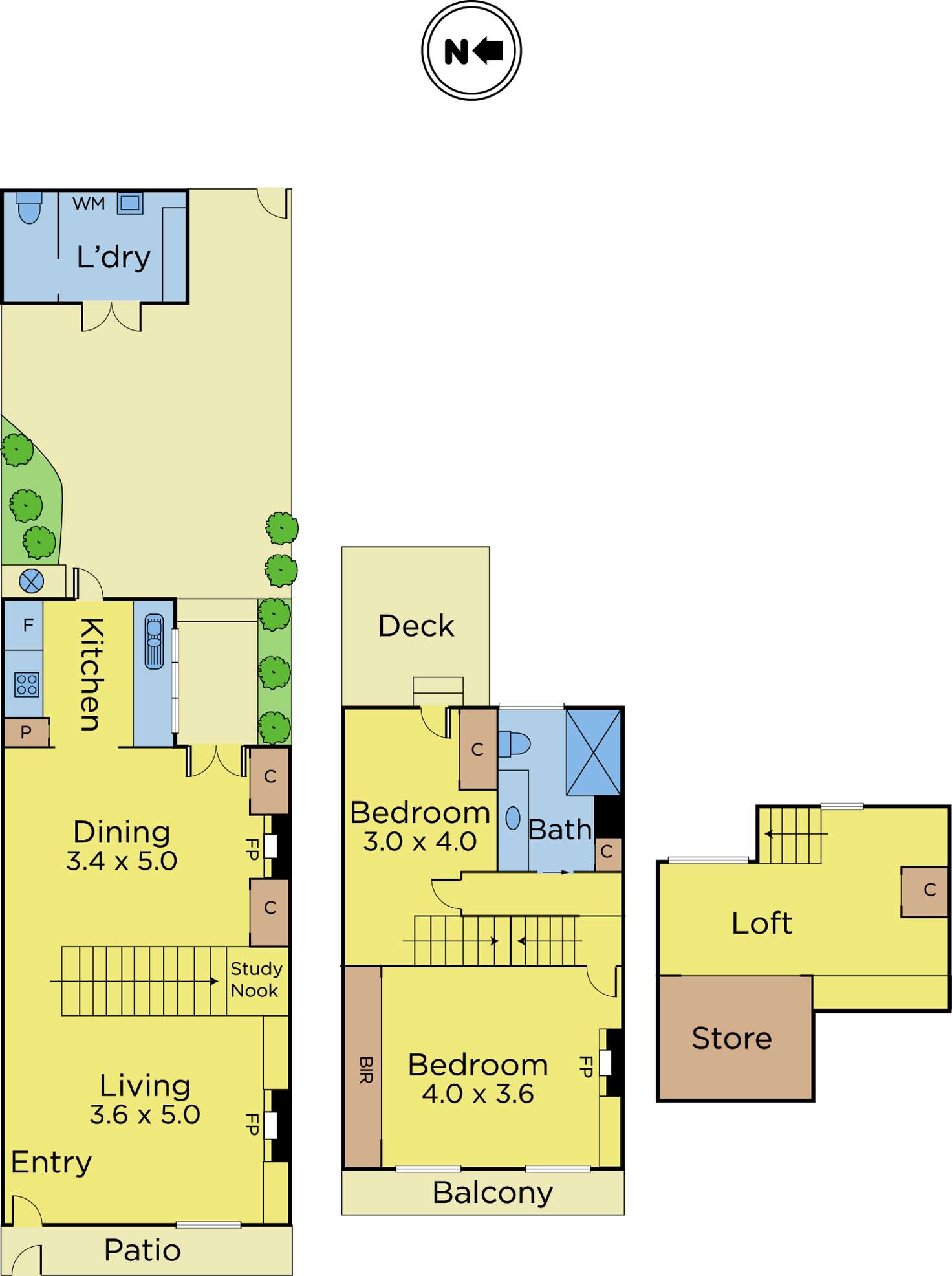 Floorplan of Homely townhouse listing, 334 Cardigan Street, Carlton VIC 3053