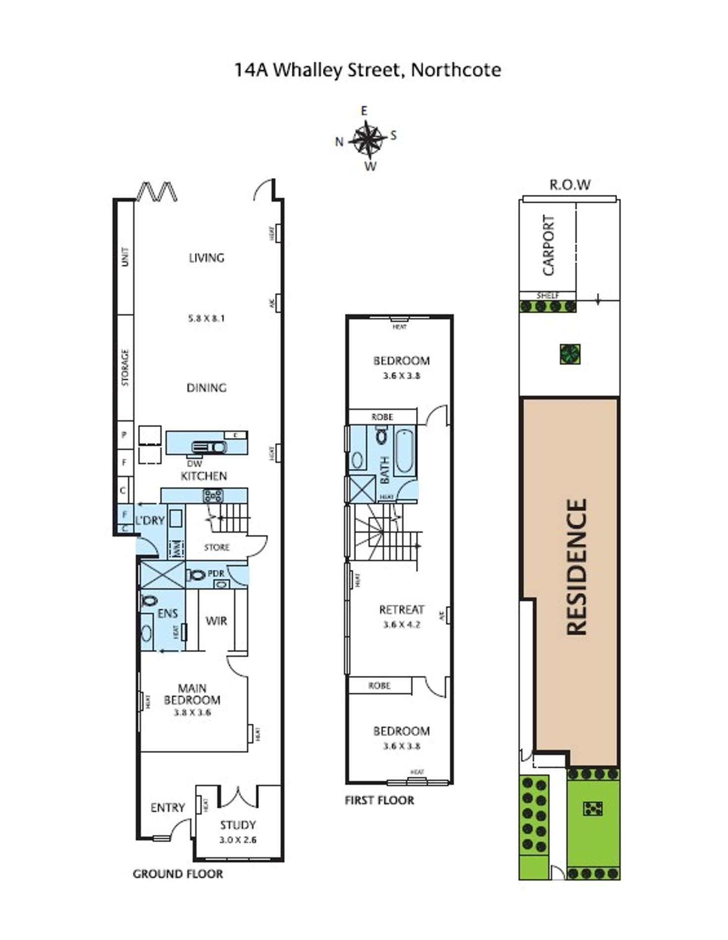 Floorplan of Homely house listing, 14a Whalley  Street, Northcote VIC 3070