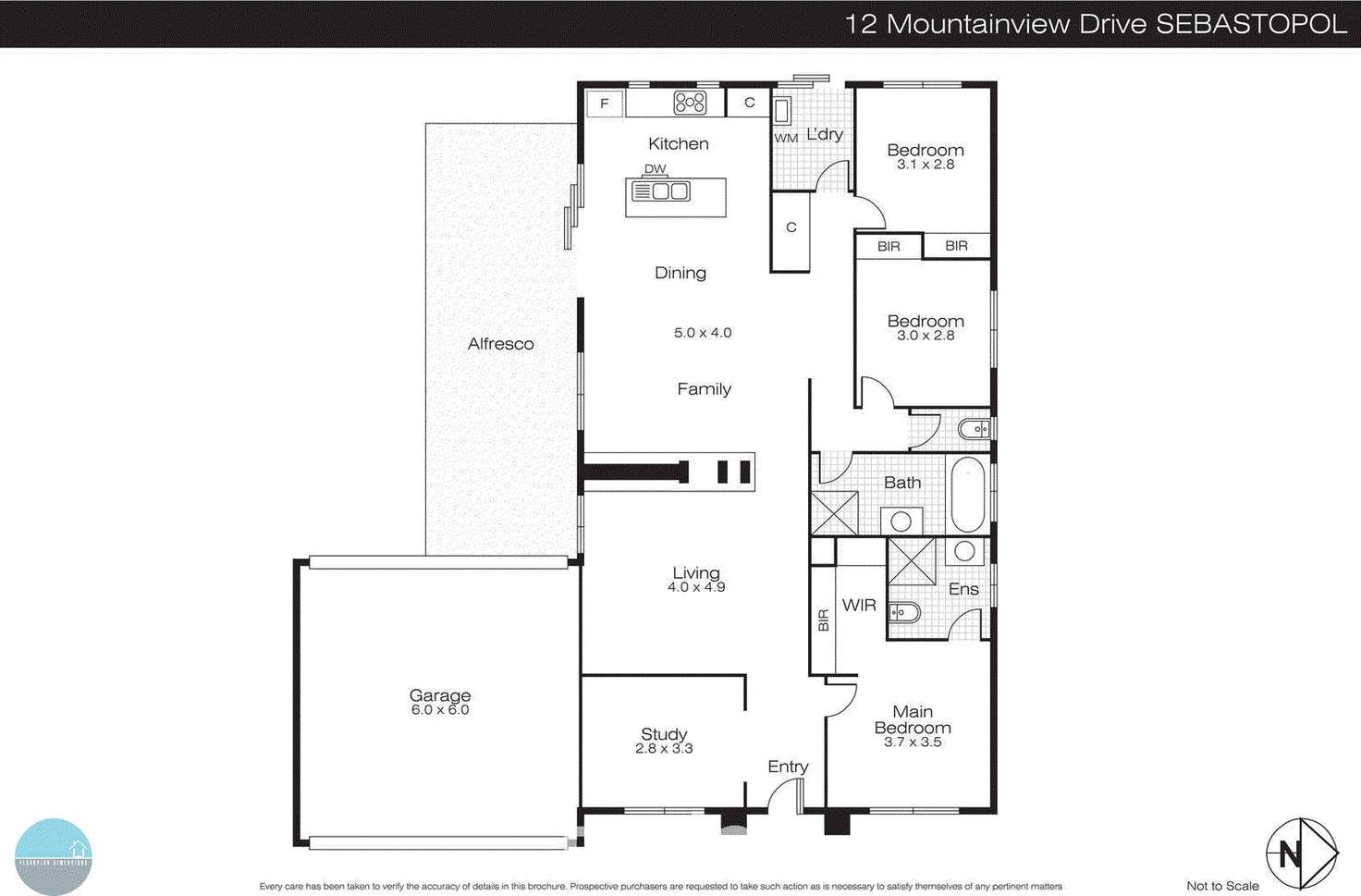 Floorplan of Homely house listing, 12 Mountview Drive, Sebastopol VIC 3356