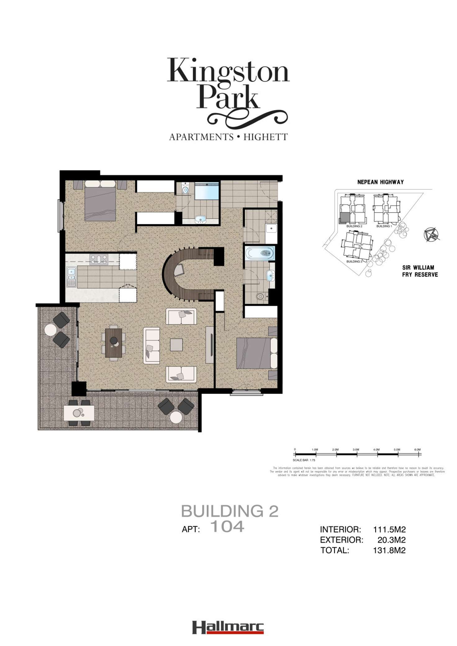 Floorplan of Homely apartment listing, 104/1146 Nepean  Highway, Highett VIC 3190
