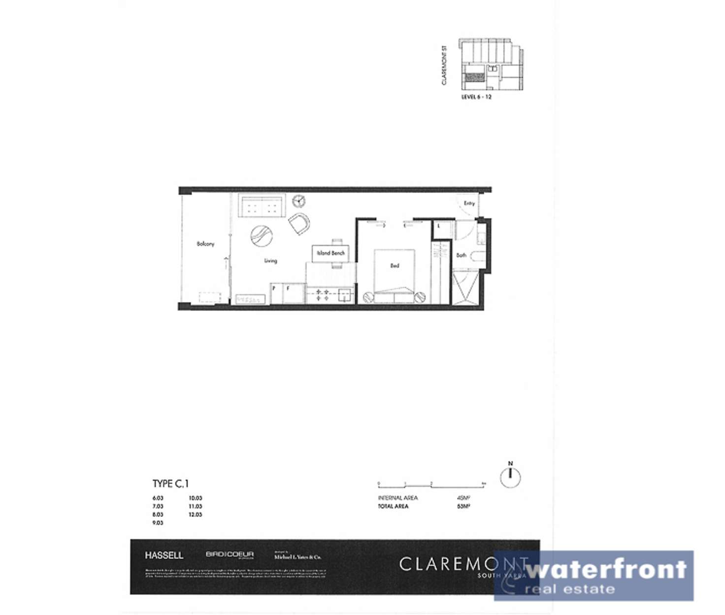 Floorplan of Homely apartment listing, 603/50 Claremont Street, South Yarra VIC 3141
