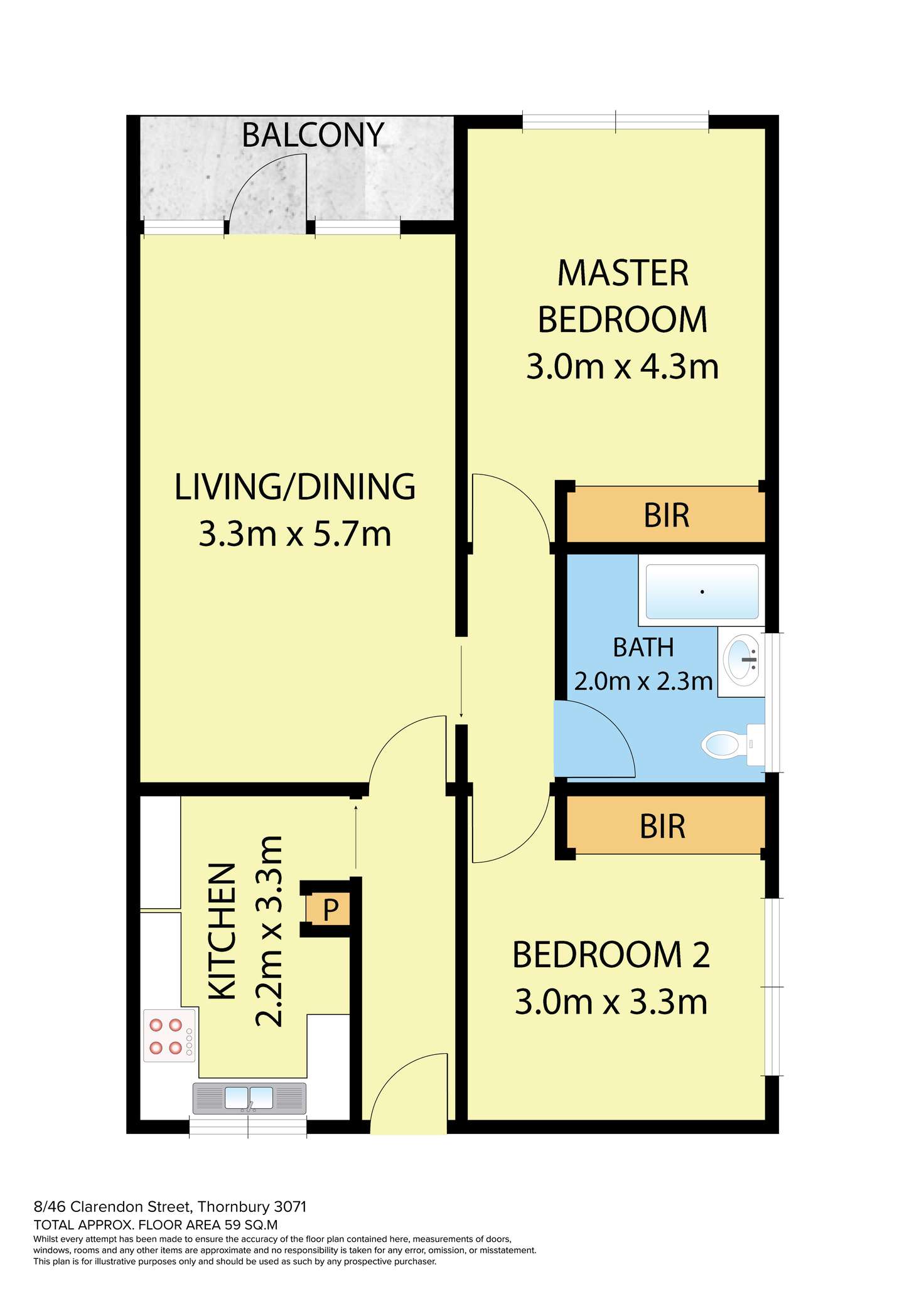 Floorplan of Homely apartment listing, 8/46 Clarendon Street, Thornbury VIC 3071