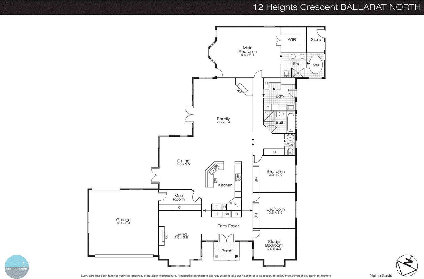 Floorplan of Homely house listing, 12 Heights Crescent, Ballarat North VIC 3350