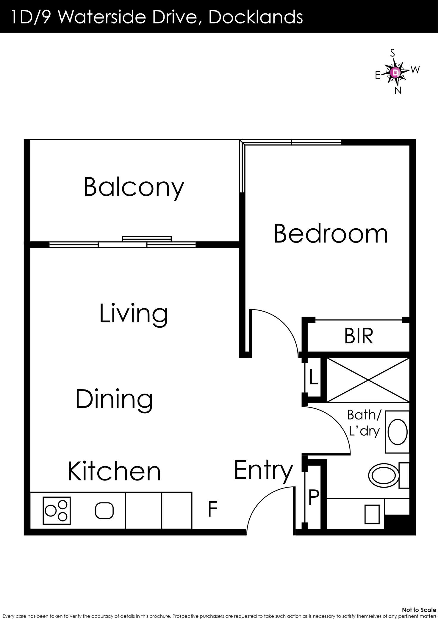 Floorplan of Homely apartment listing, 1D/9 Waterside Place, Docklands VIC 3008