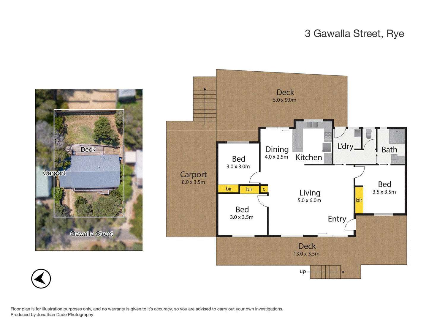 Floorplan of Homely house listing, 3 Gawalla Street, Rye VIC 3941