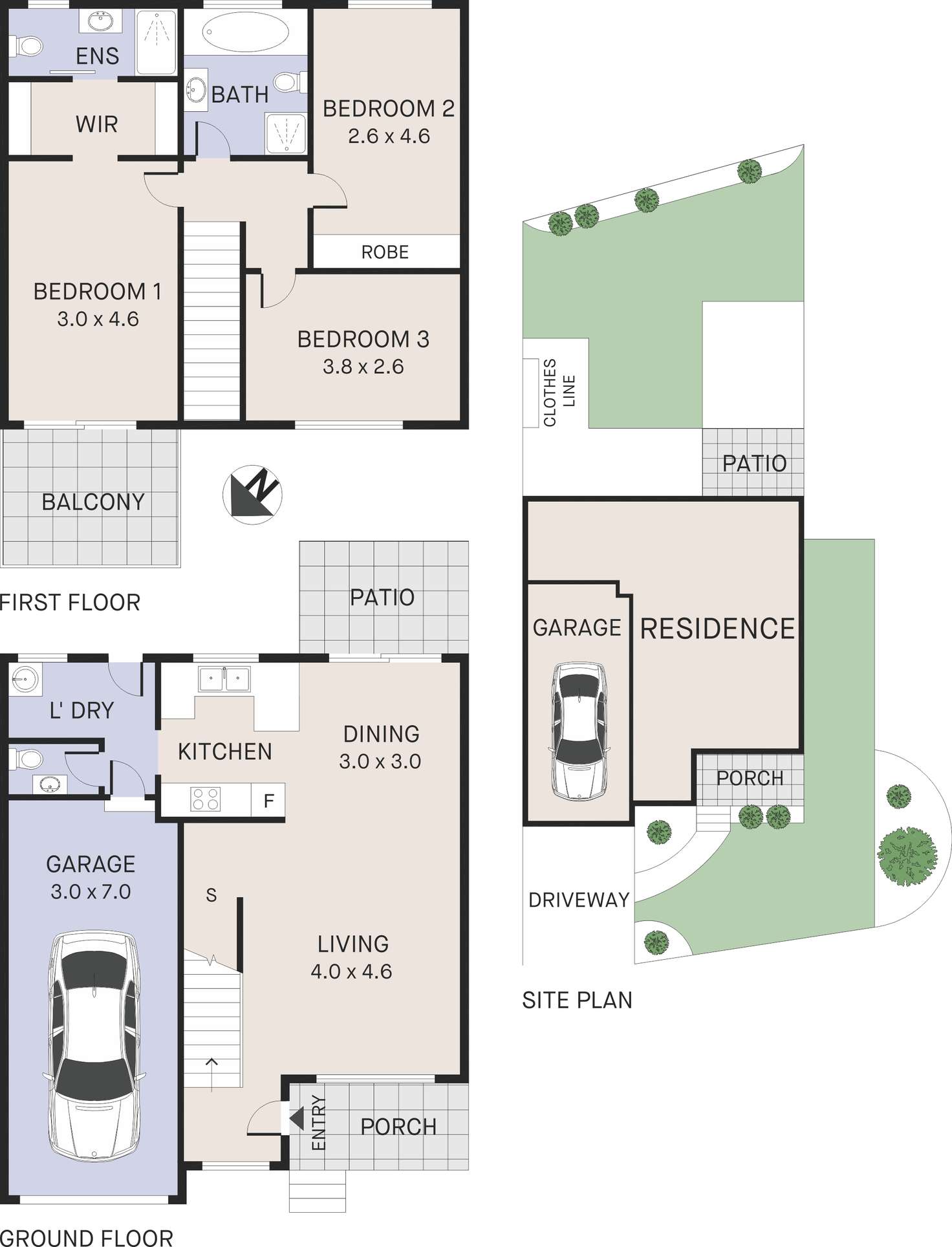 Floorplan of Homely townhouse listing, 34/57 Bellevue Avenue, Georges Hall NSW 2198