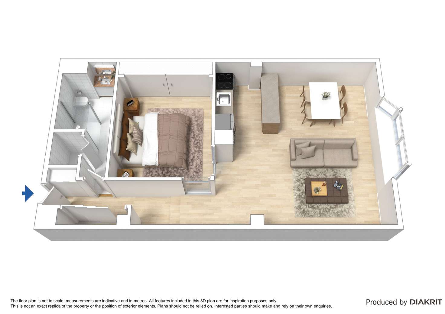 Floorplan of Homely apartment listing, 302/422 Collins Street, Melbourne VIC 3000