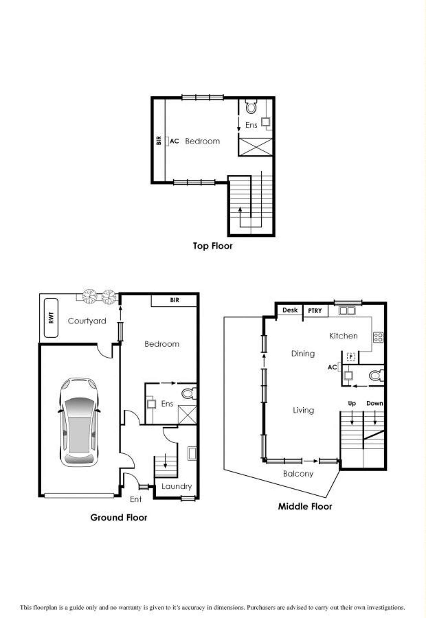 Floorplan of Homely townhouse listing, 2/376 Inkerman  Street, St Kilda East VIC 3183