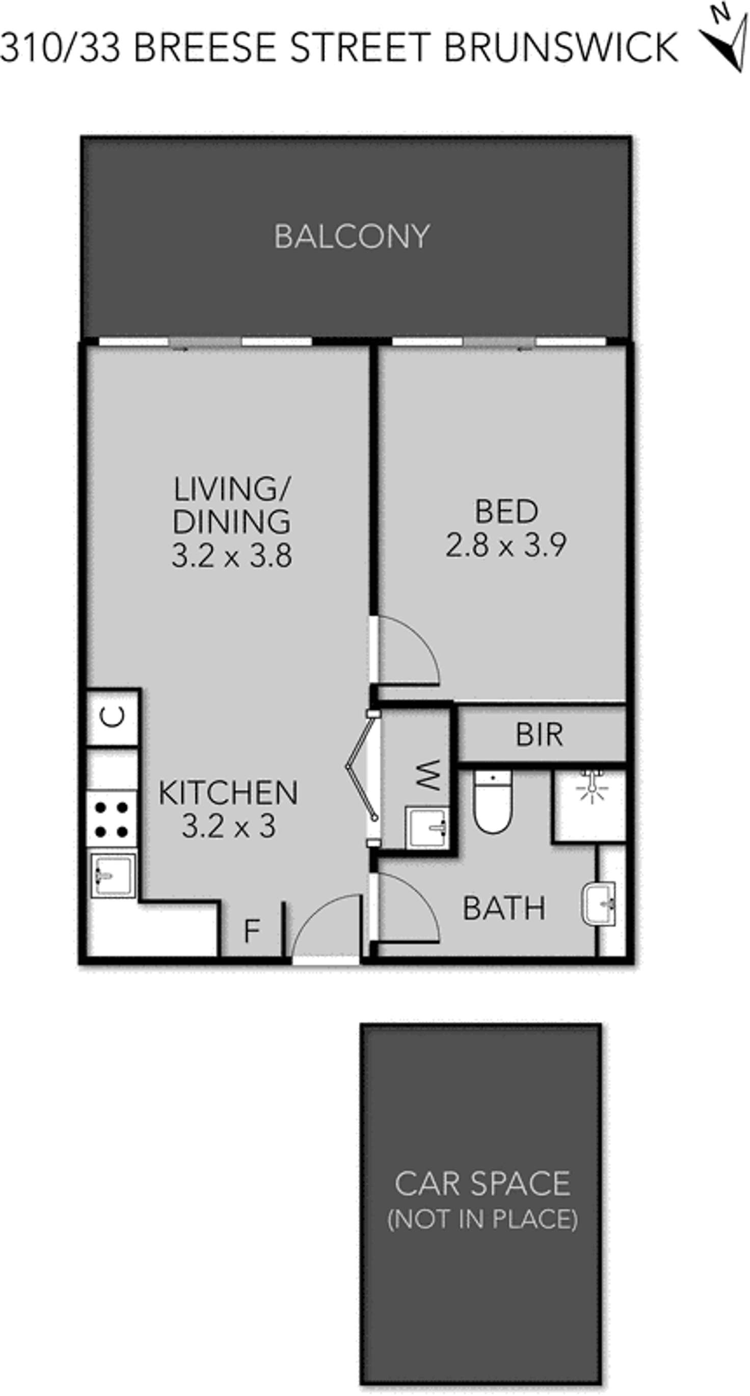 Floorplan of Homely apartment listing, 310/33-35 Breese  Street, Brunswick VIC 3056