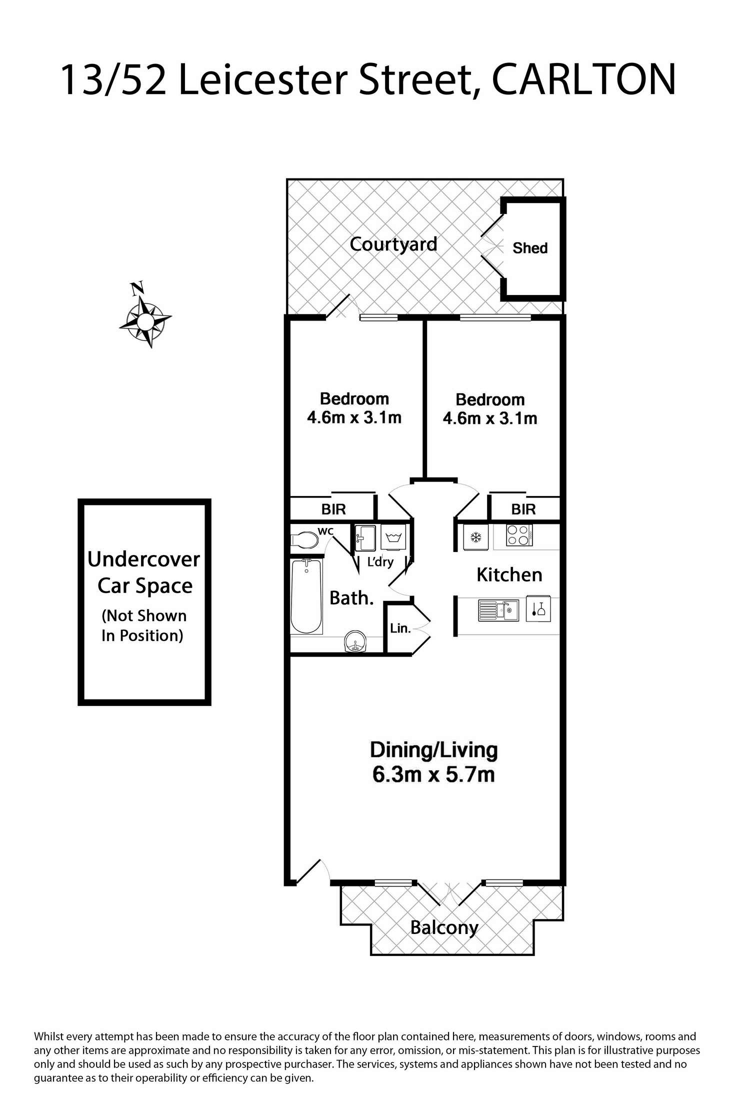 Floorplan of Homely unit listing, 13/52 Leicester Street, Carlton VIC 3053