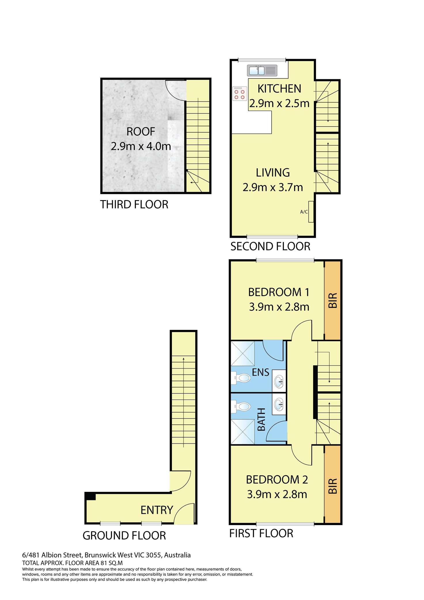 Floorplan of Homely townhouse listing, 6/481 Albion Street, Brunswick West VIC 3055