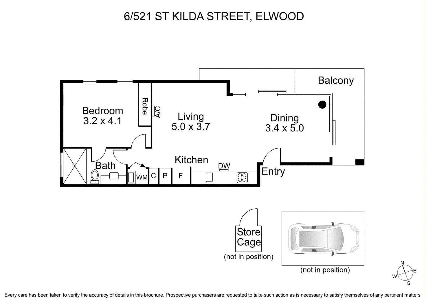 Floorplan of Homely apartment listing, 6/521 St Kilda Street, Elwood VIC 3184