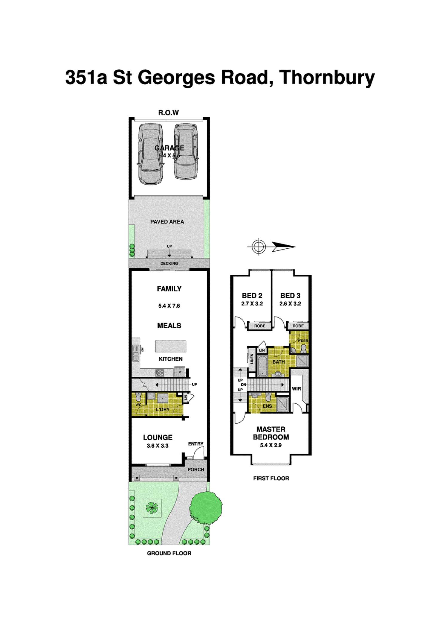 Floorplan of Homely townhouse listing, 351A St Georges Road, Thornbury VIC 3071