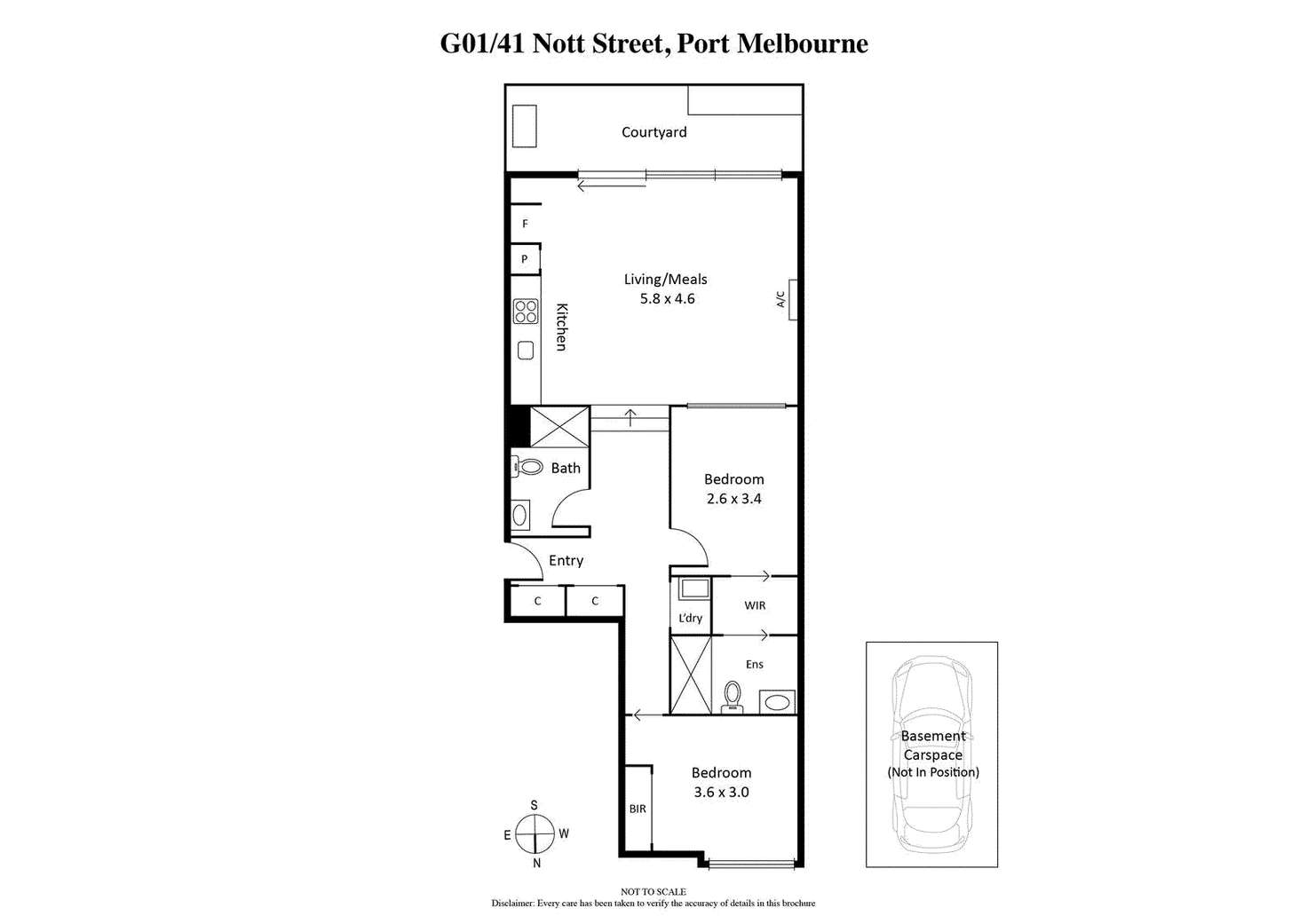 Floorplan of Homely apartment listing, G01/41 Nott Street, Port Melbourne VIC 3207