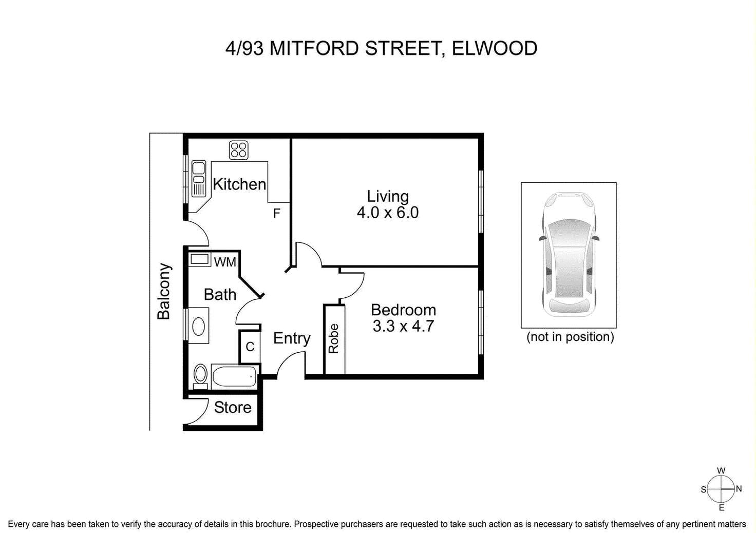 Floorplan of Homely apartment listing, 4/93 Mitford Street, Elwood VIC 3184