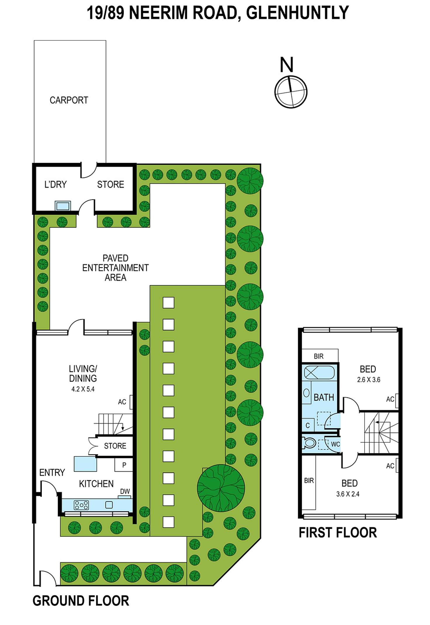 Floorplan of Homely townhouse listing, 19/89 Neerim Road, Glen Huntly VIC 3163