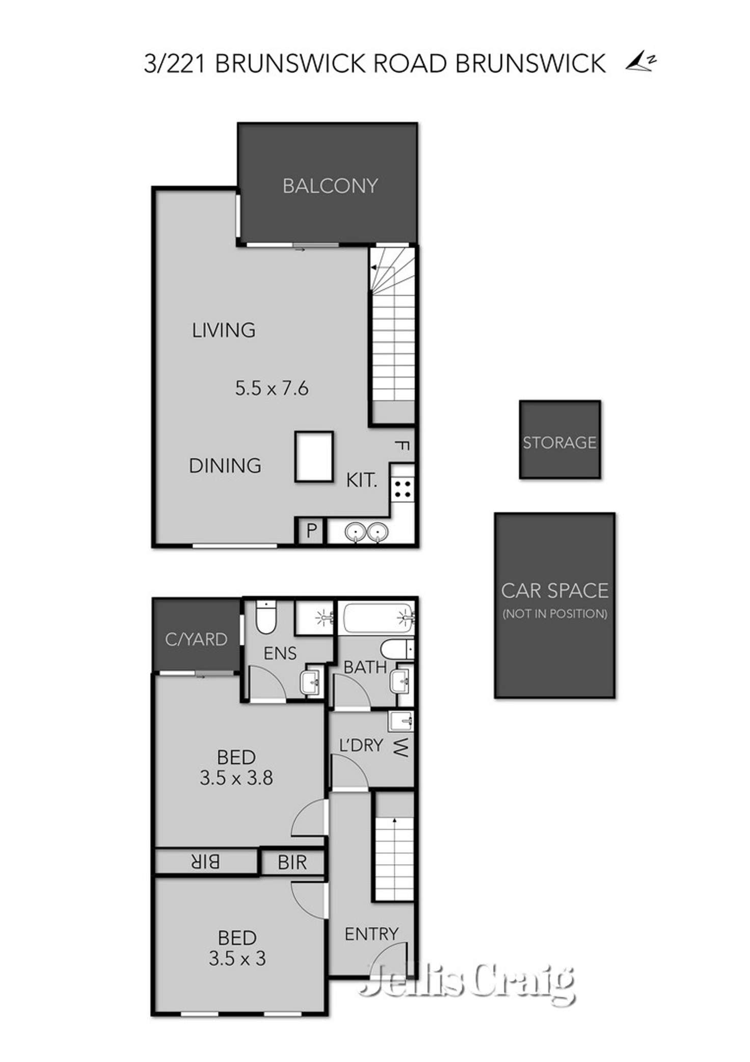 Floorplan of Homely unit listing, 3/221 Brunswick Road, Brunswick VIC 3056