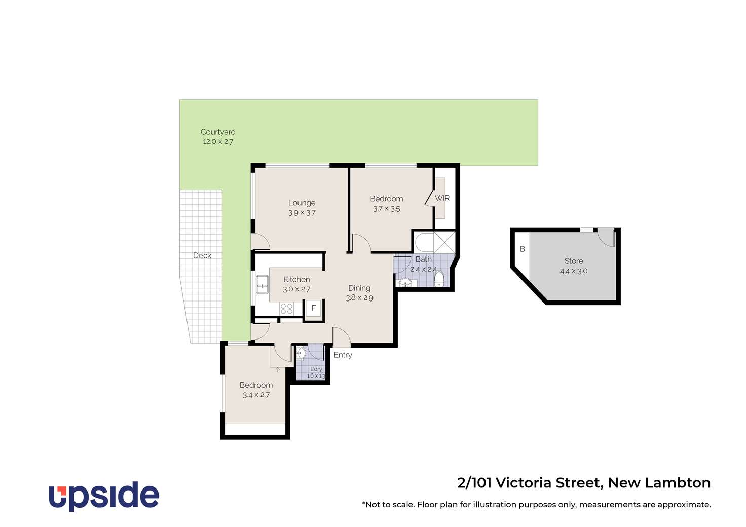 Floorplan of Homely unit listing, 2/101 Victoria Street, New Lambton NSW 2305