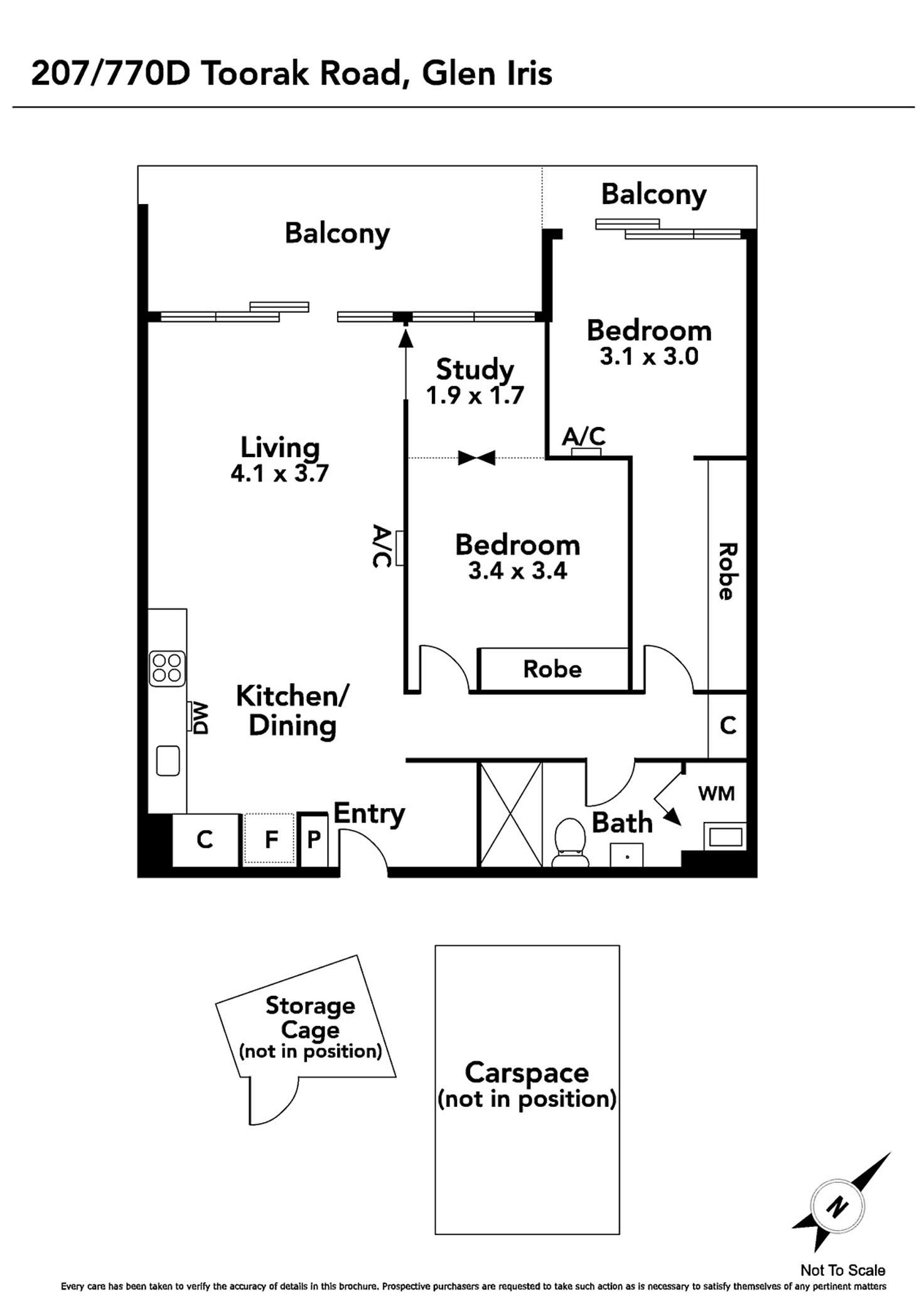 Floorplan of Homely apartment listing, 207/770D Toorak Road, Glen Iris VIC 3146
