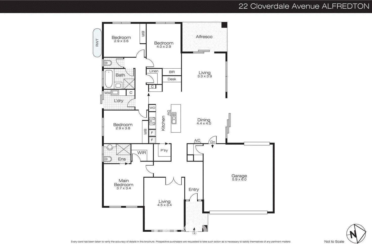 Floorplan of Homely house listing, 22 Clovedale Avenue, Alfredton VIC 3350