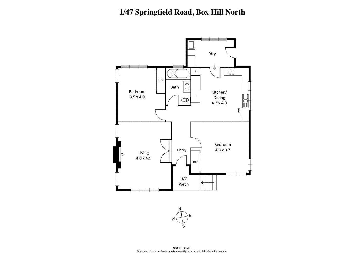 Floorplan of Homely unit listing, Unit 1/47 Springfield Road, Box Hill North VIC 3129