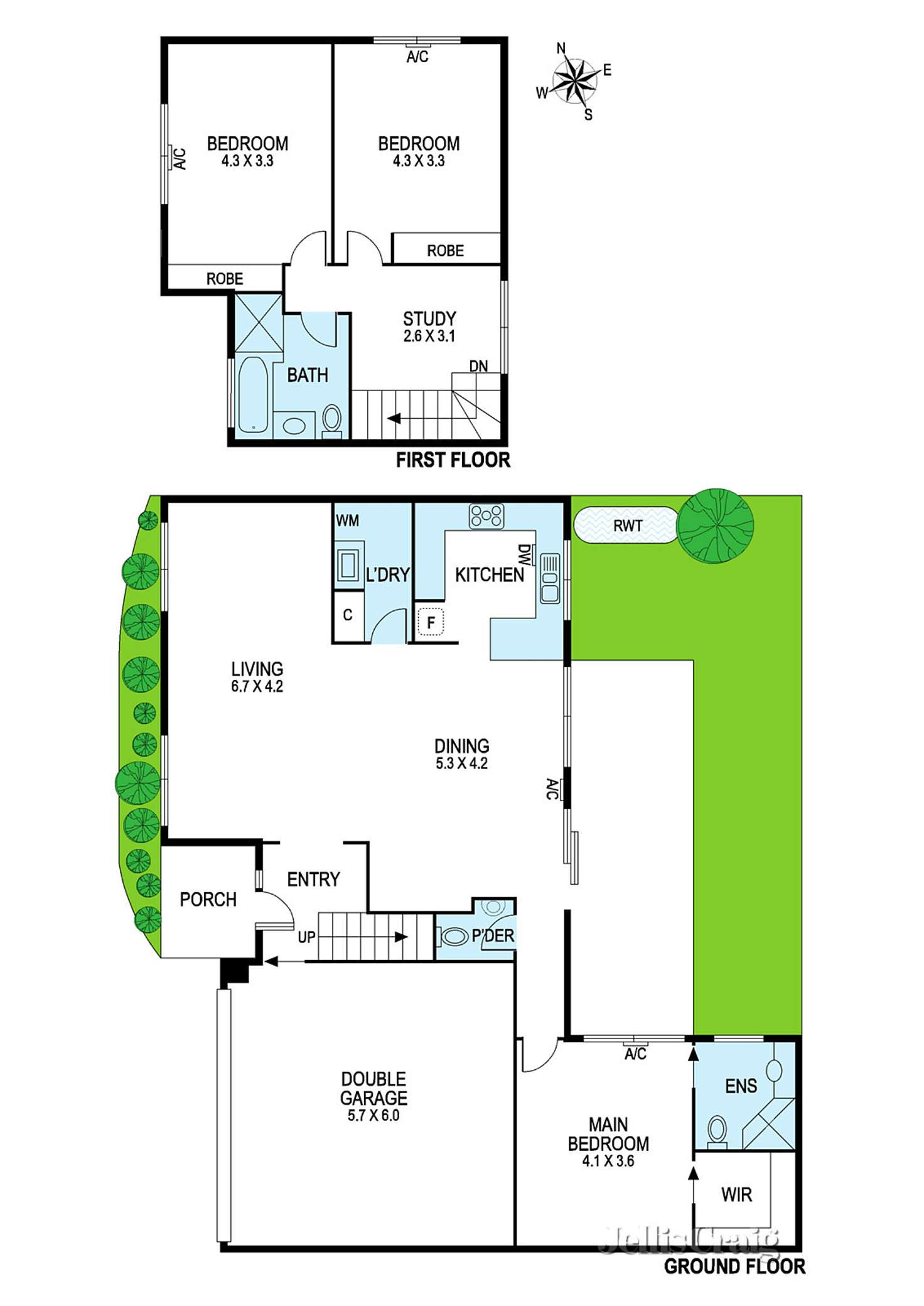 Floorplan of Homely townhouse listing, 2/42 Moonya Road, Carnegie VIC 3163