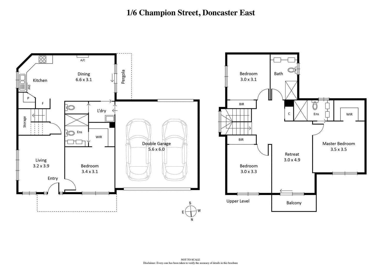 Floorplan of Homely townhouse listing, 1/6 Champion Street, Doncaster East VIC 3109