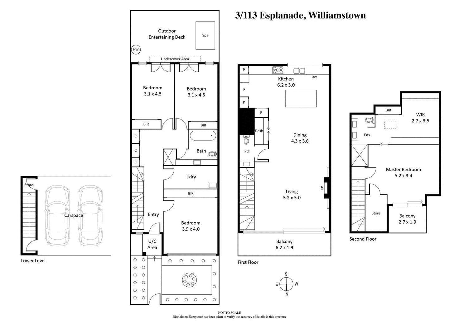Floorplan of Homely townhouse listing, 3/113 Esplanade, Williamstown VIC 3016