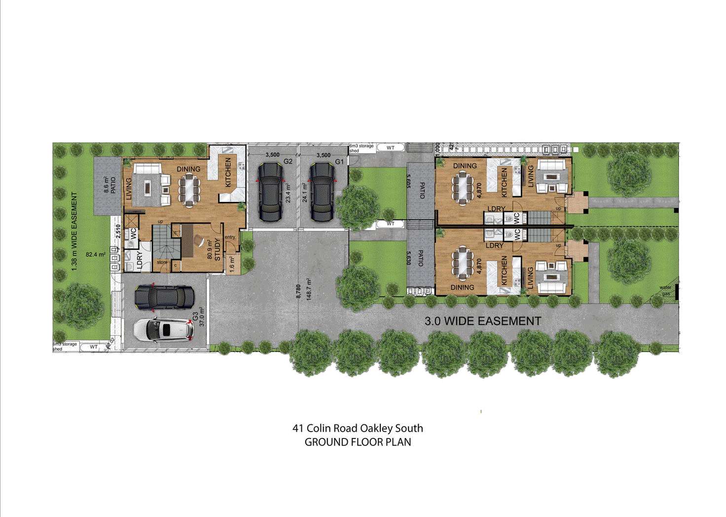 Floorplan of Homely townhouse listing, 1-2/41 Colin Road, Oakleigh South VIC 3167