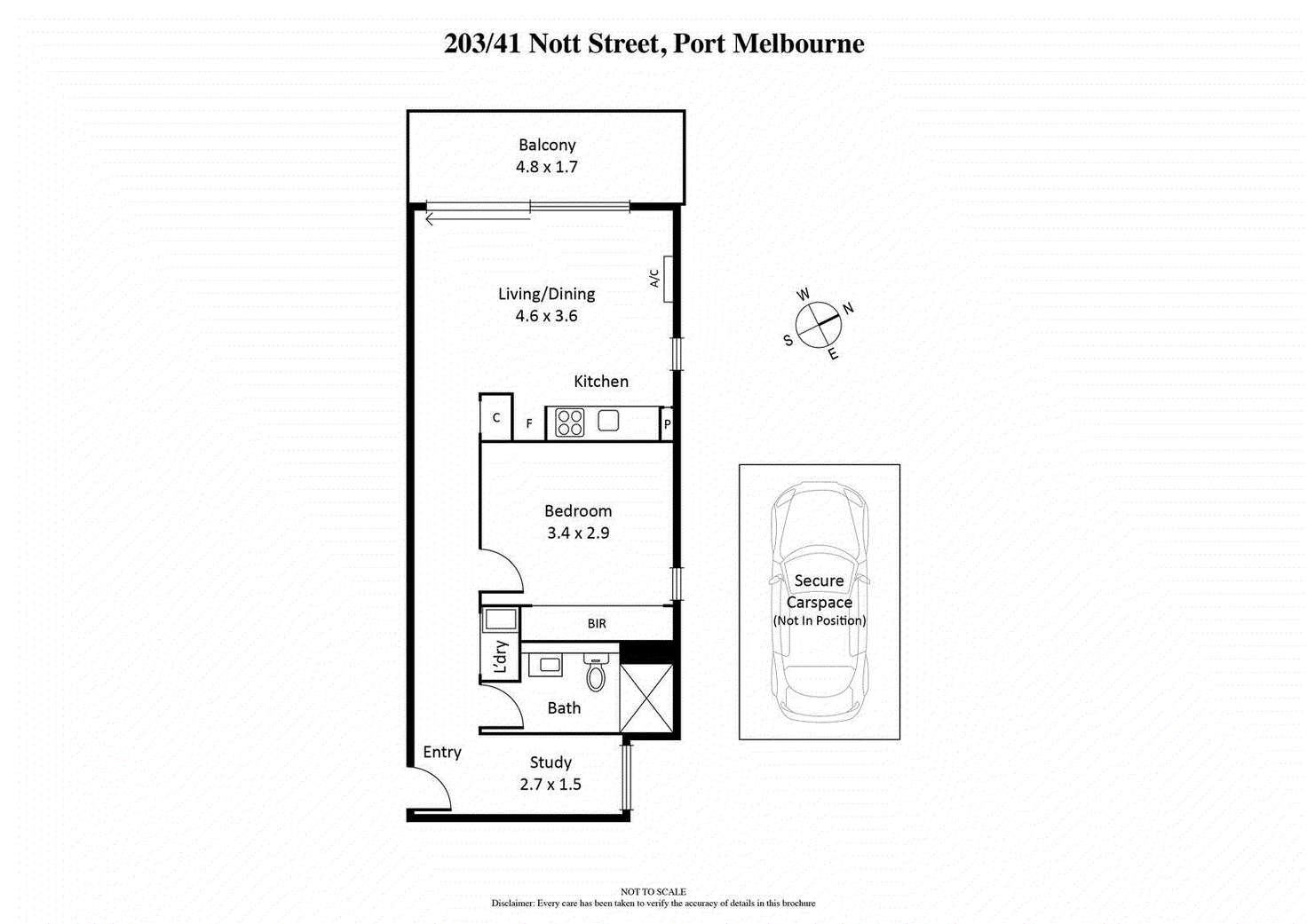 Floorplan of Homely apartment listing, 203/41 Nott Street, Port Melbourne VIC 3207