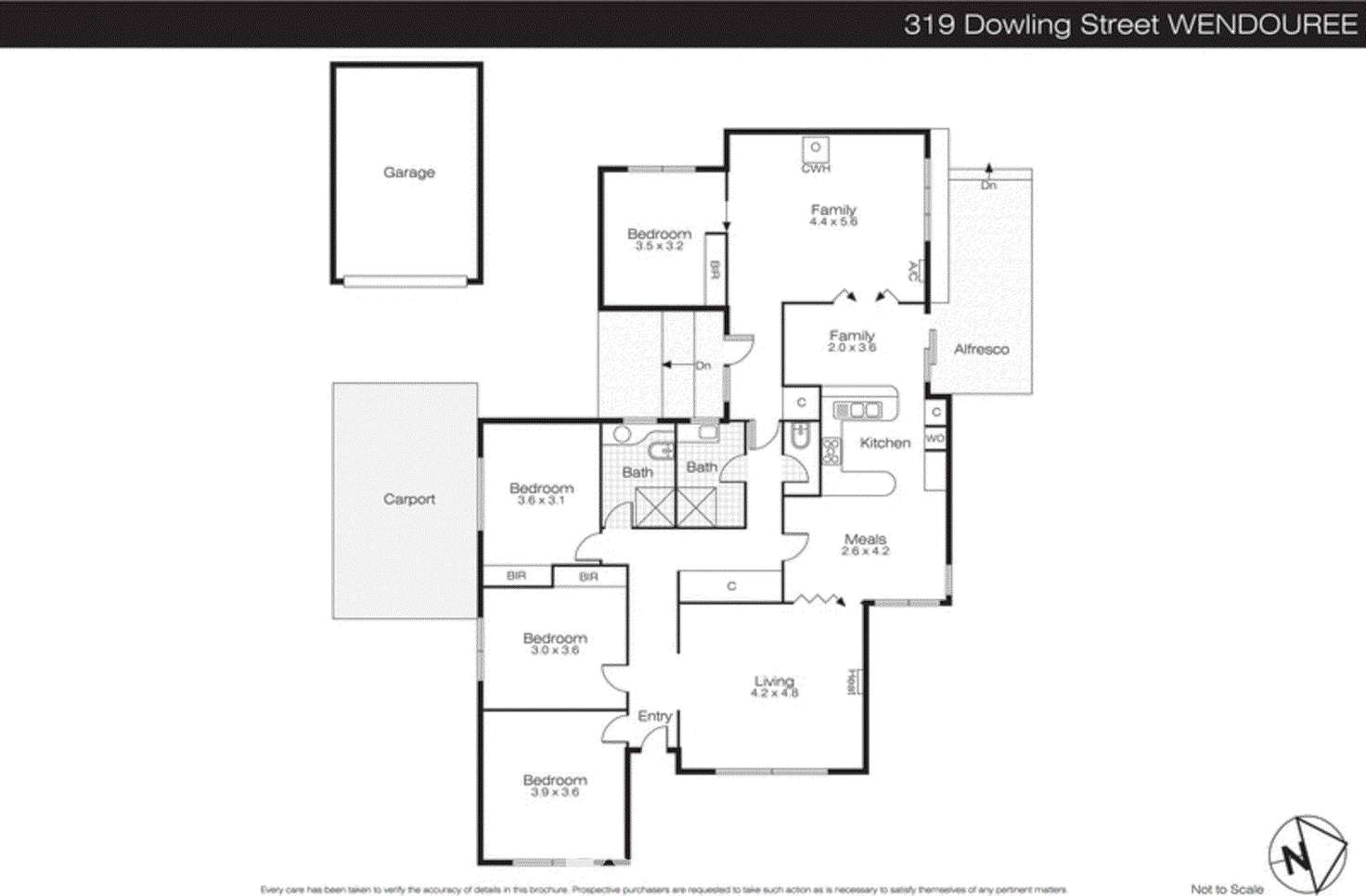 Floorplan of Homely house listing, 319 Dowling Street, Wendouree VIC 3355