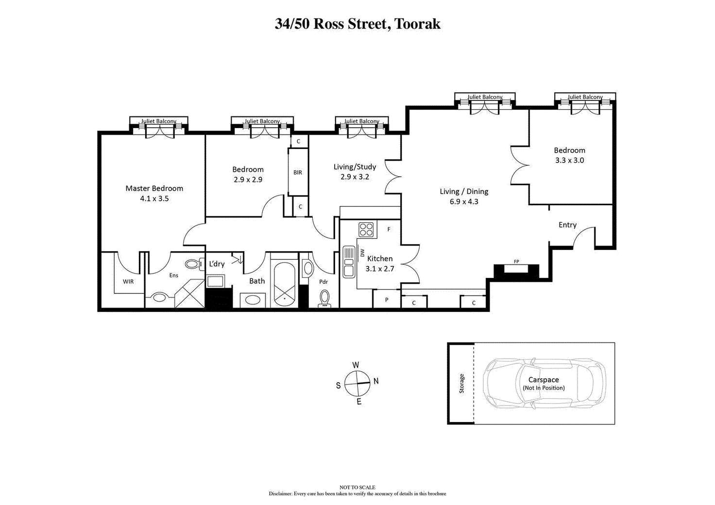 Floorplan of Homely apartment listing, 34/50 Ross Street, Toorak VIC 3142