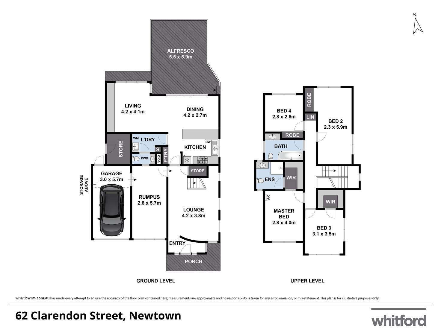 Floorplan of Homely townhouse listing, 62 Clarendon Street, Newtown VIC 3220
